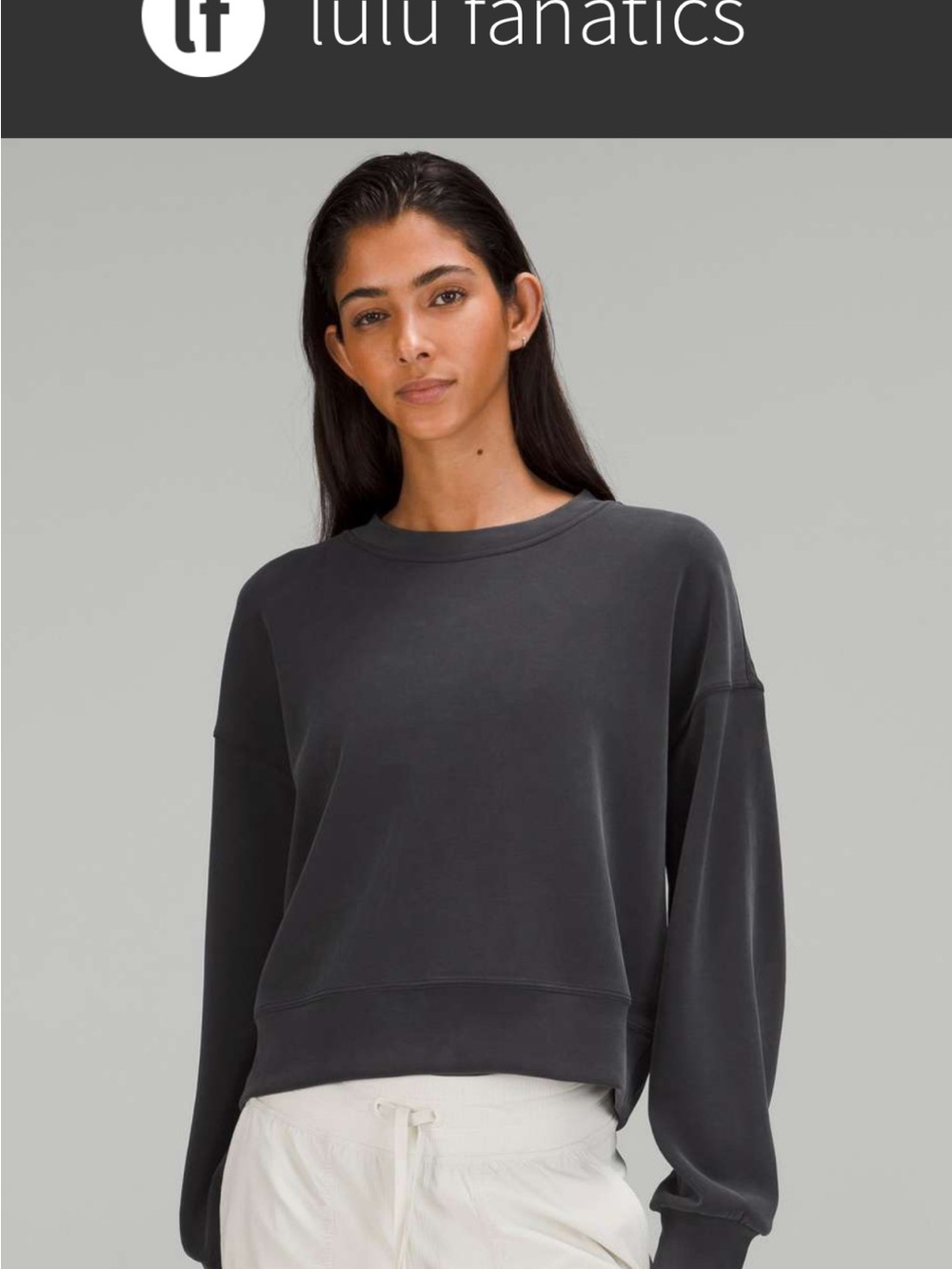 NWT!🍋🍋Lululemon Softstreme Perfectly Oversized Crew🍋🍋. Size 8. Black.